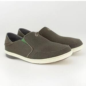 New! OLUKAI NOHEA MESH SLIP ON SHOES MEN'S 11 MUSTANG/GREEN Beach Preppy Boho